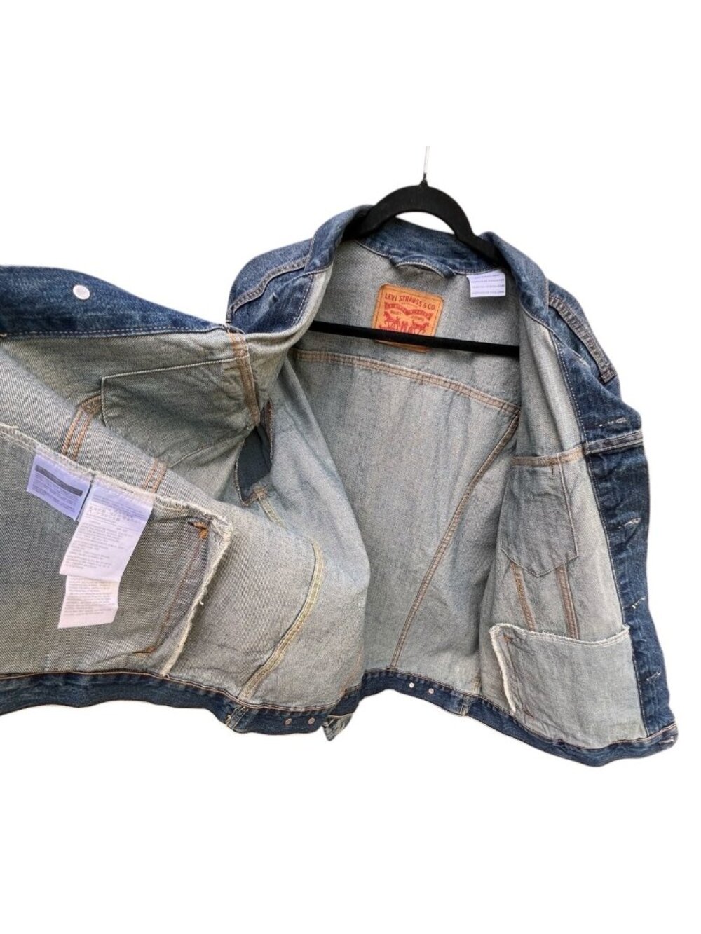 Levis Womens XXL Denim Jacket 72334 Button Front Pockets Mid-Wash Blue Cotton - Picture 7 of 11